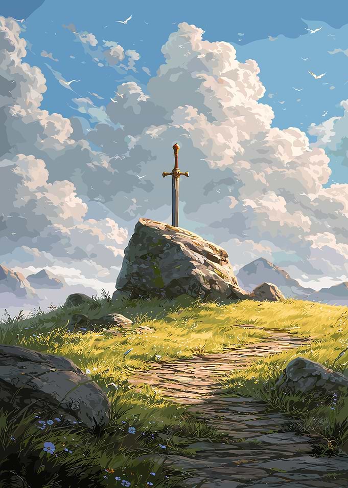 Sword in a Stone on a Hilltop