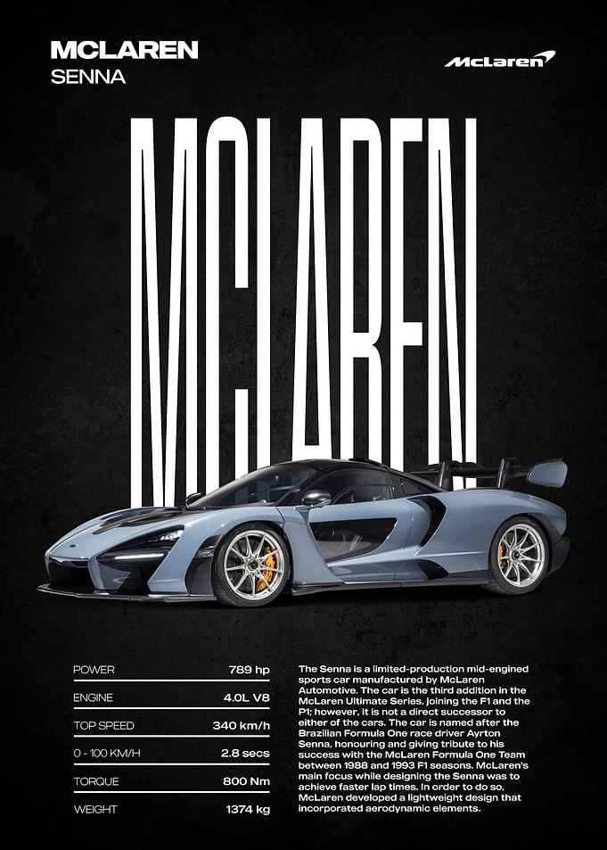 McLaren Senna Car Poster
