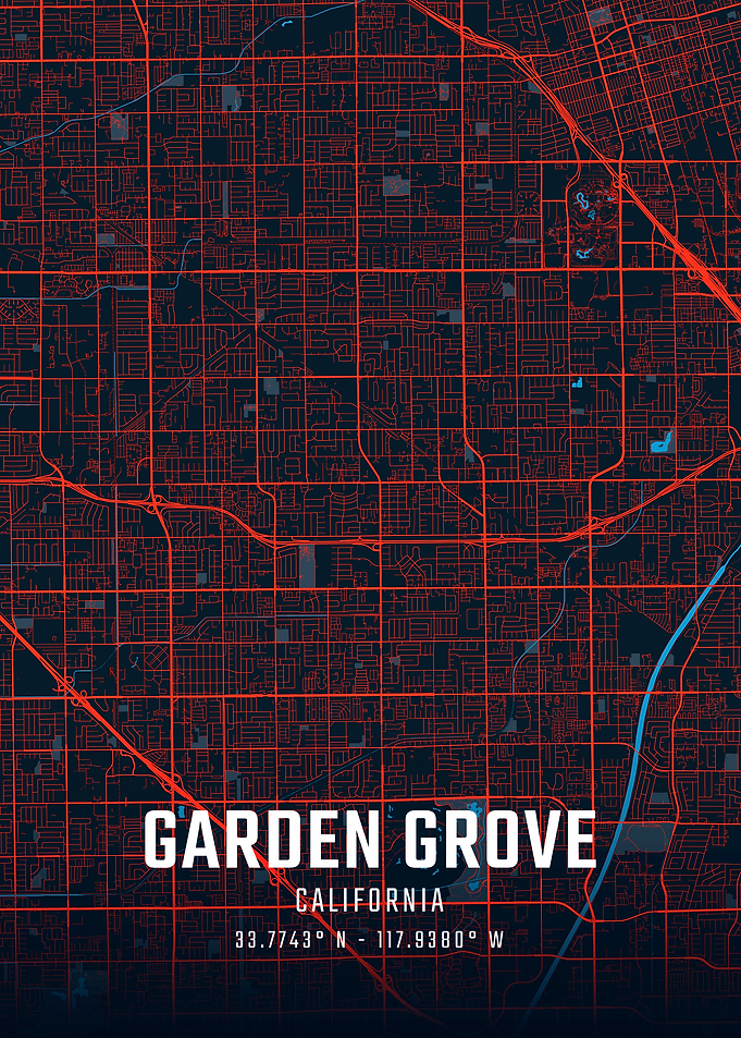 Garden Grove California City Map