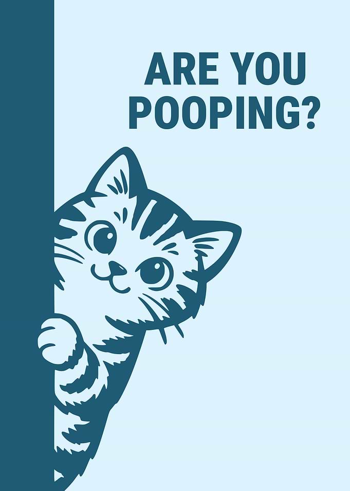 Are You Pooping? Curious Peeking Tabby Cat Funny Bathroom Humor