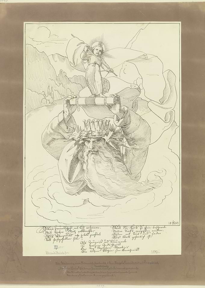Allegorical Drawing of an Old King and a Child