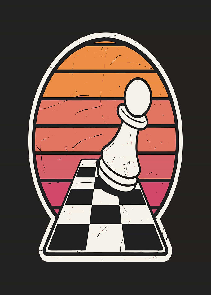 Retro Chess Pawn Sunset
