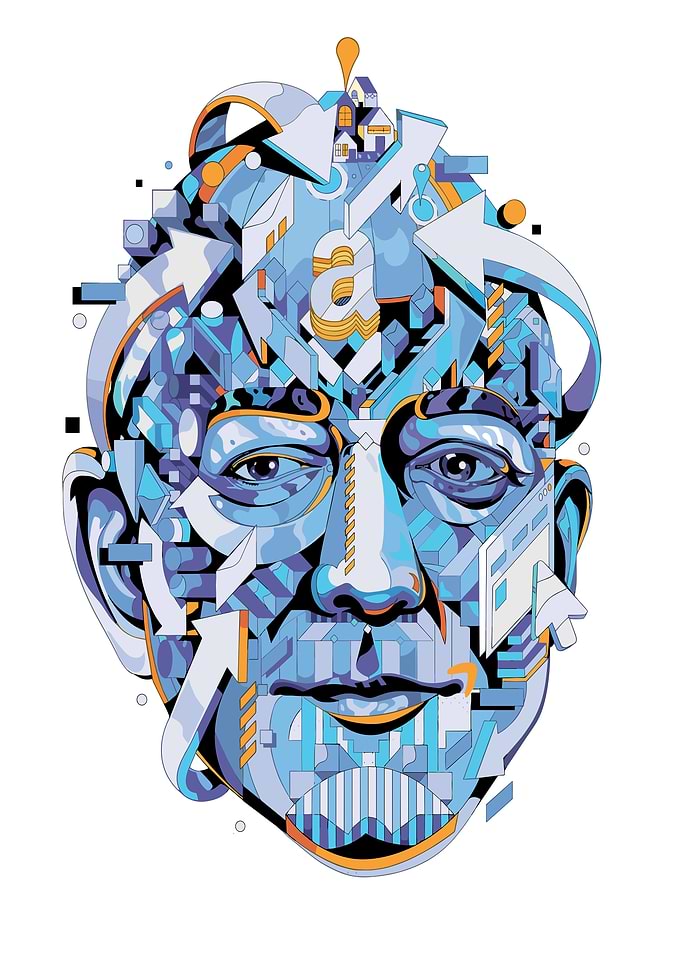 Abstract Geometric Face Portrait