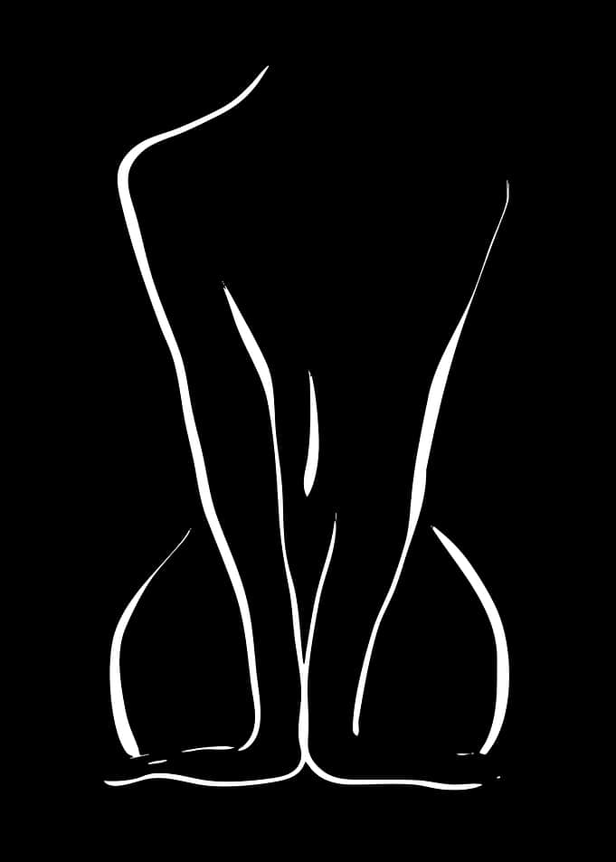 Minimalist Line Art of a Woman's Torso