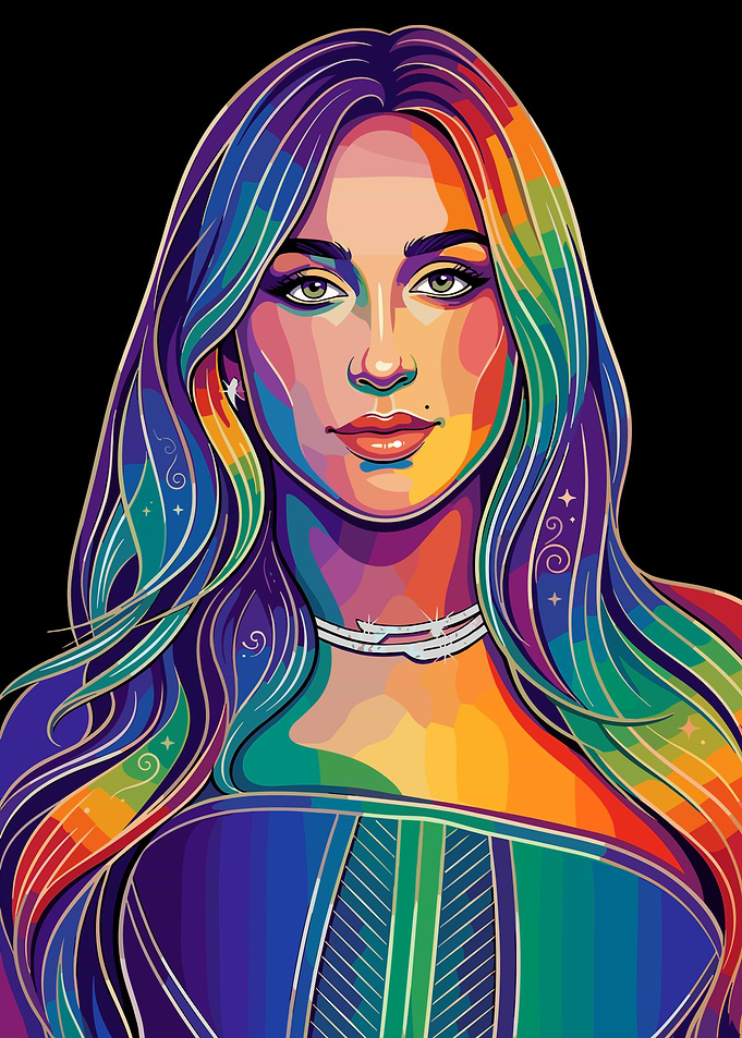 Colorful Portrait of a Tate McRae