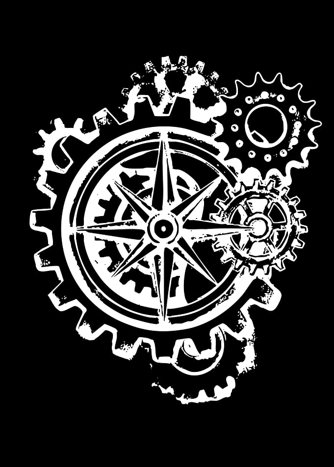 Steampunk Compass Gears