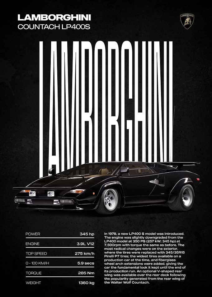 Lamborghini Countach LP400S Poster