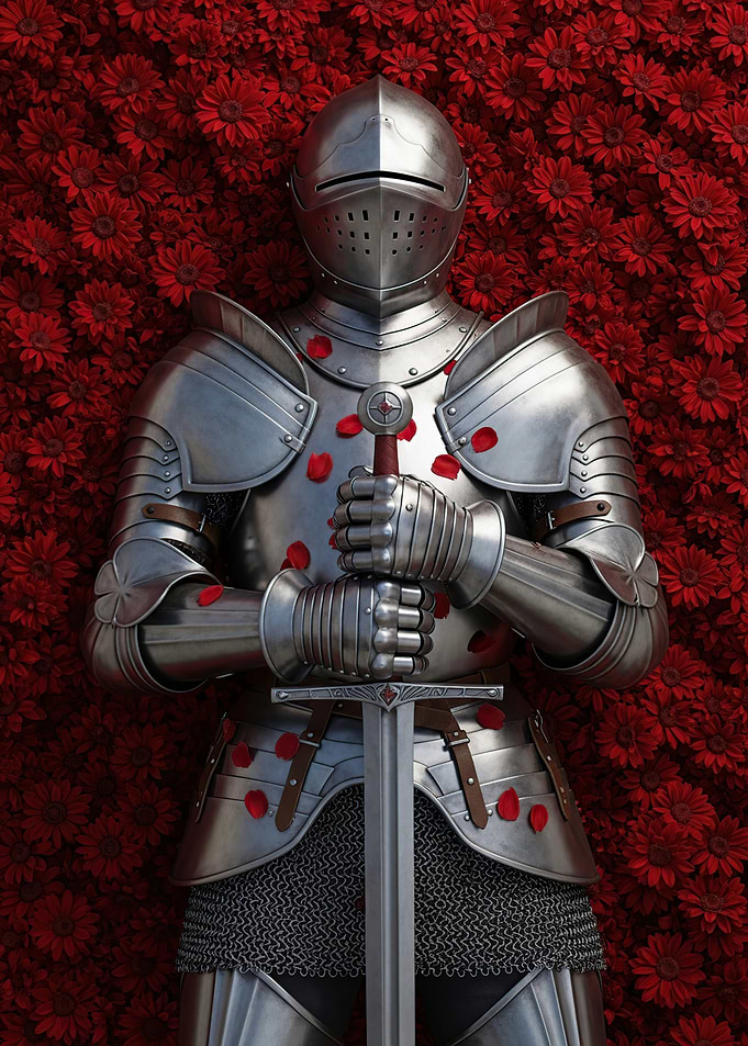 Knight in Armor with Roses