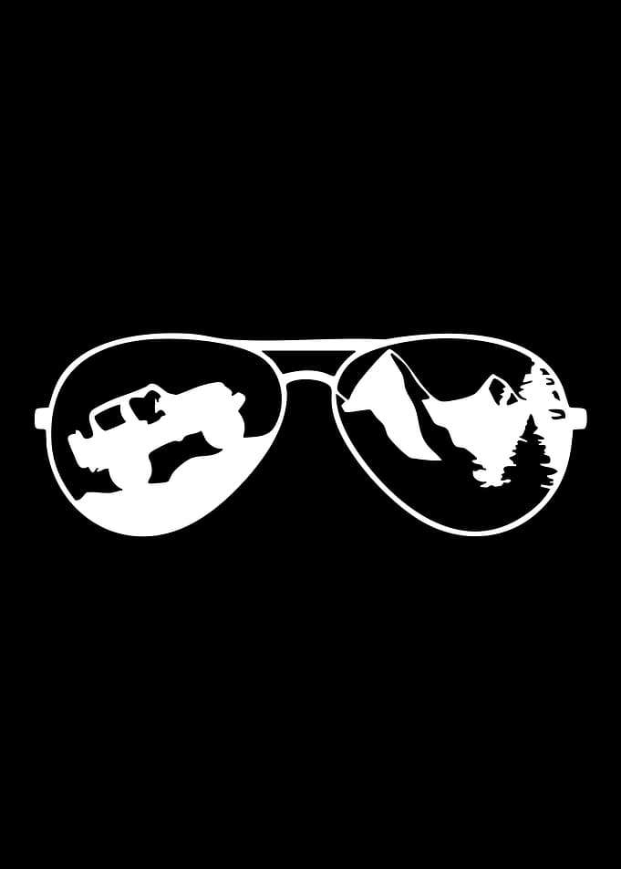 Off-road Jeep Reflection in Sunglasses