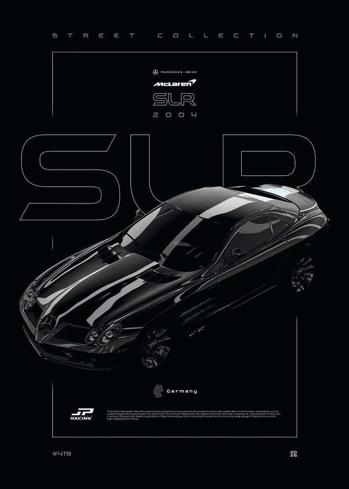 McLaren SLR 2004 Car Poster