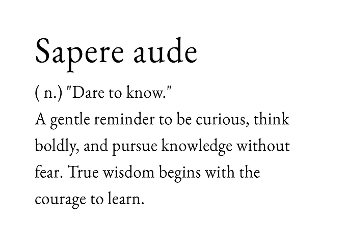 Sapere aude definition