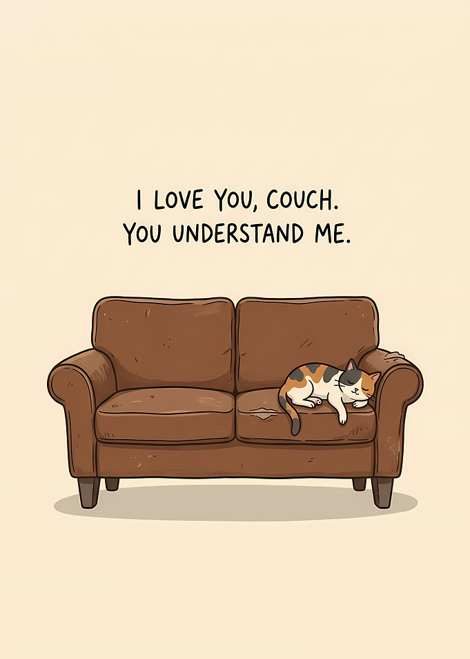 Cat sleeping on a couch