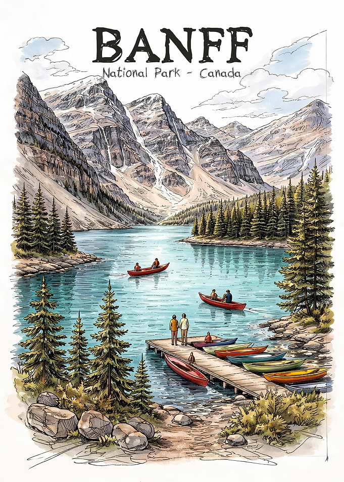 Banff National Park Travel Poster
