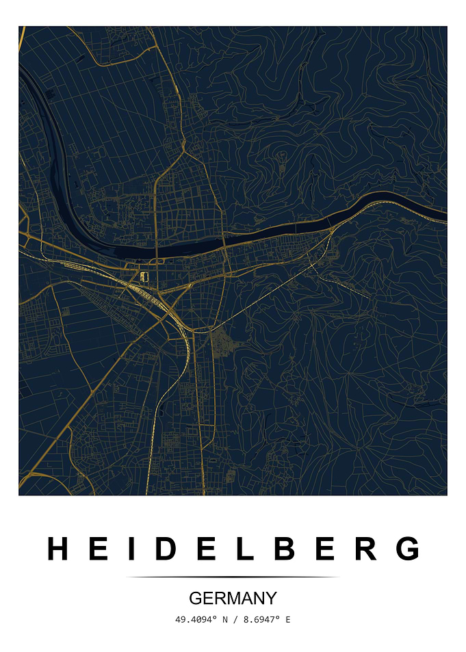 Heidelberg Germany Map Poster
