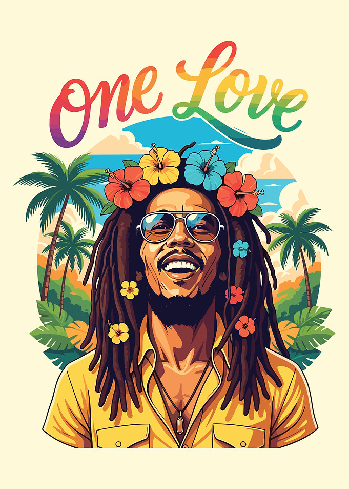 Bob Marley One Love Tropical Art