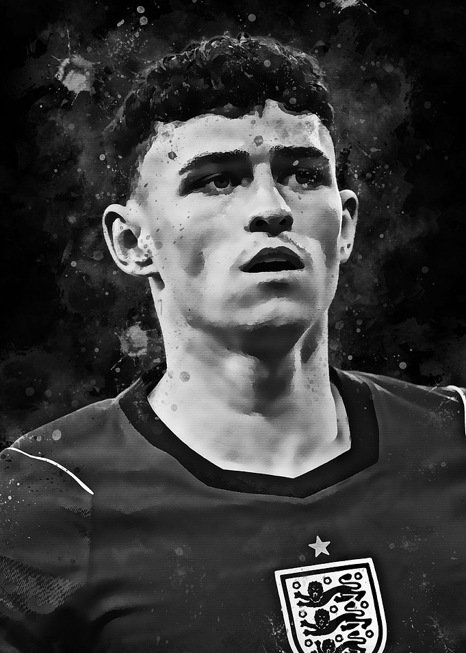 Phil Foden England Soccer Portrait