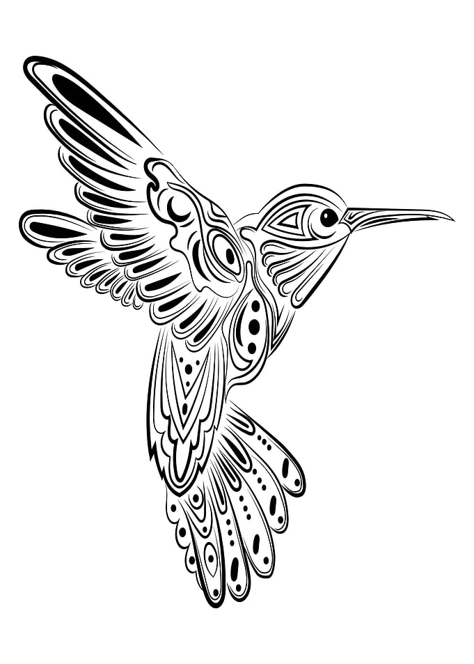 Tribal Hummingbird Tattoo Design