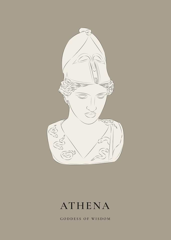 Athena Wall Art Print | Greek Goddess Decor for Clean Structured Interiors