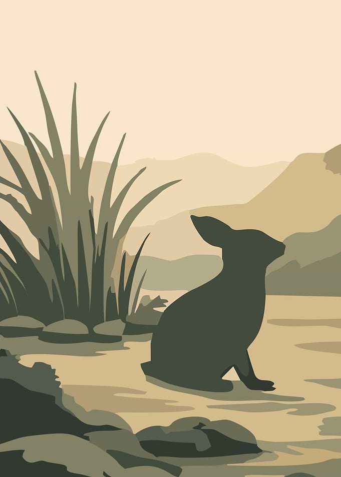 Silhouette of a rabbit