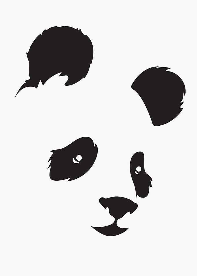 Minimalist Panda Face Illustration
