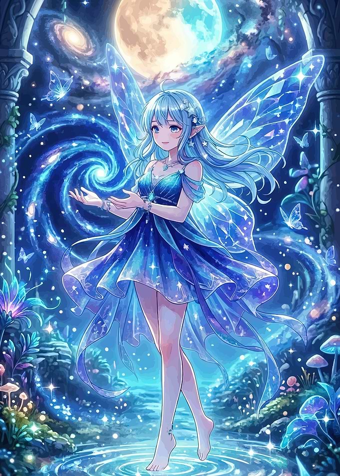 Blue Fairy in Cosmic Garden