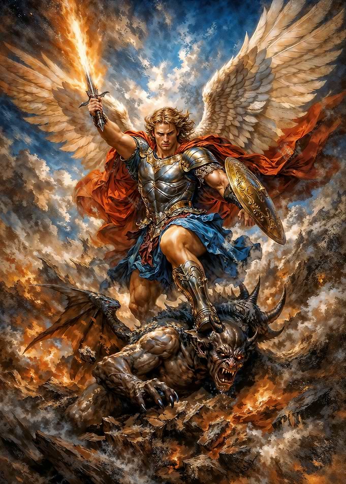 Archangel Michael Defeating Demon