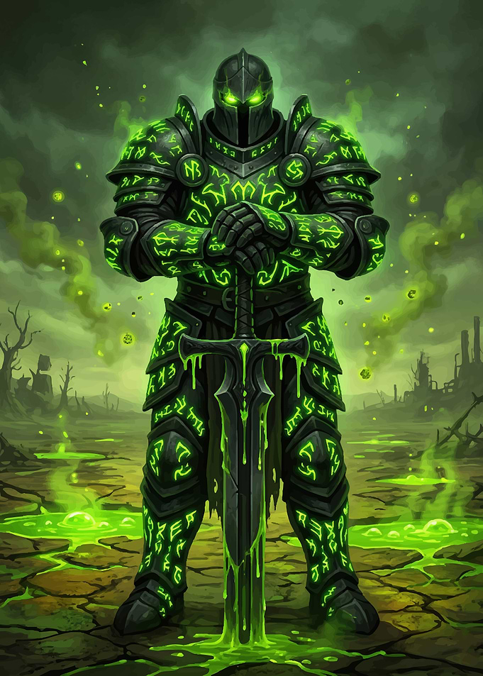 Enchanted Knight in Toxic Wasteland