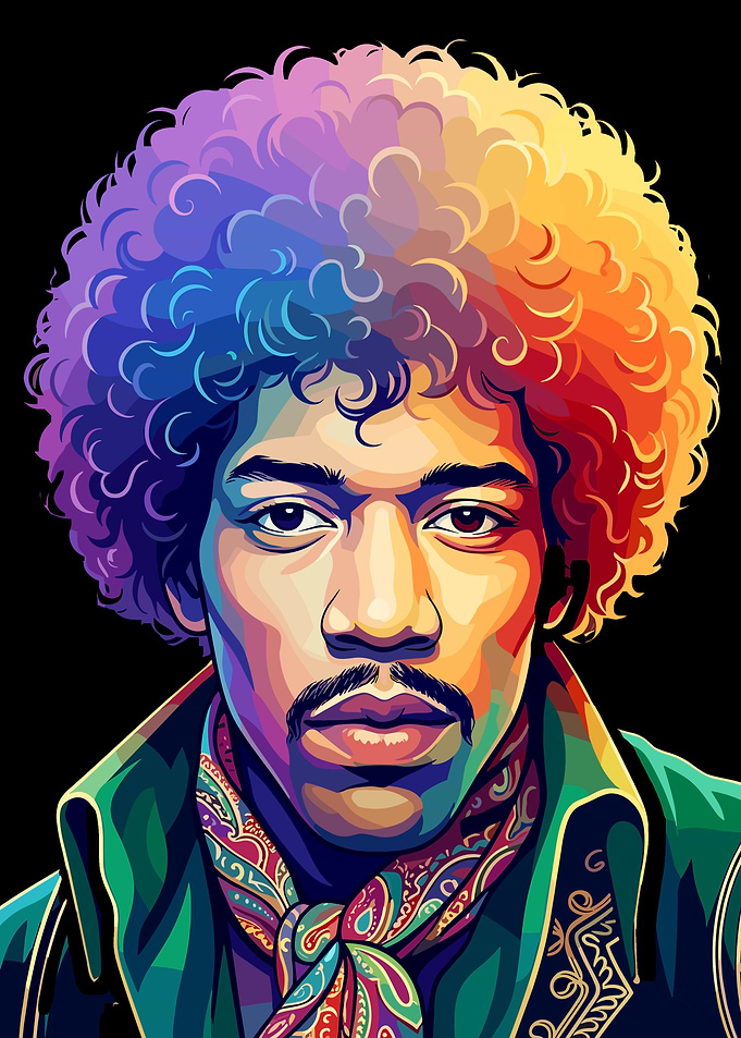 Jimi Hendrix Pop Art Portrait