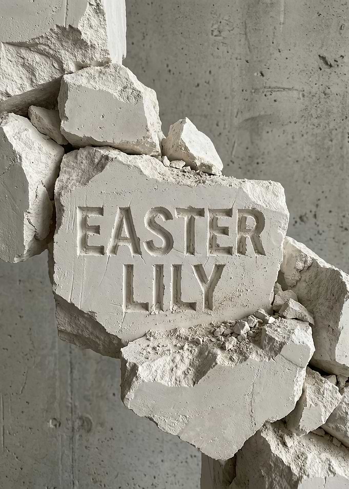 Easter Lily Text Art Sculpture