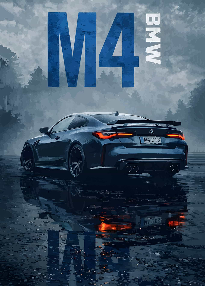BMW M4 GTS on Wet Road