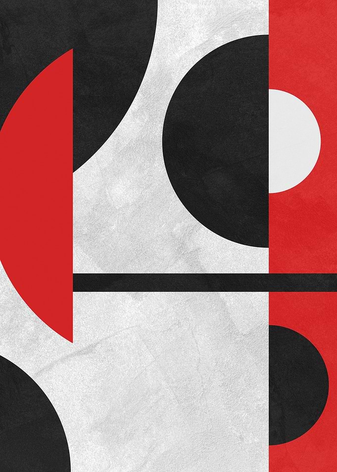 Abstract Geometric Composition with Circles and Rectangles