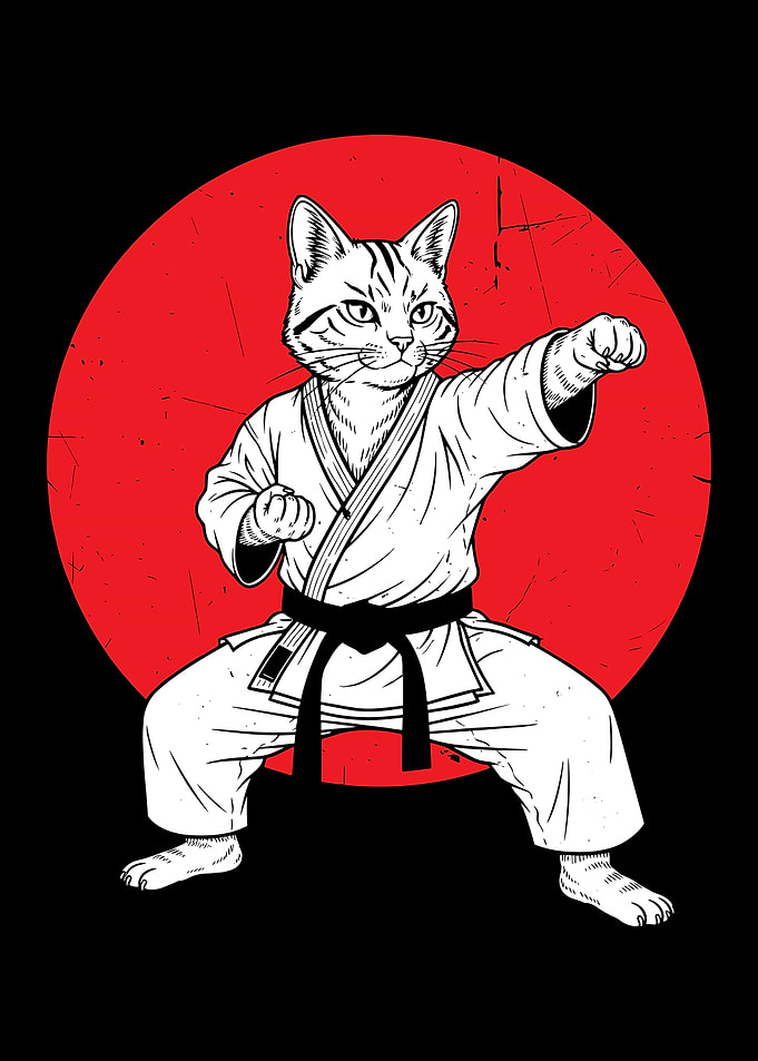 Karate Cat in Action