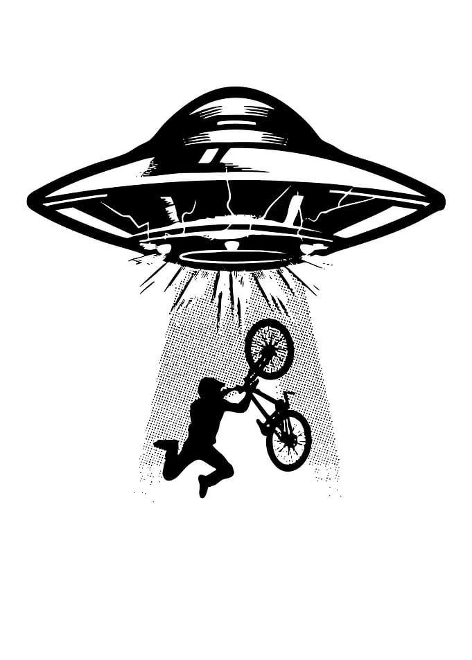 UFO Abducting BMX Rider