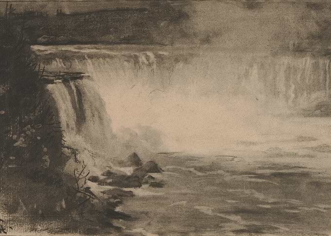 Niagara Falls in Charcoal