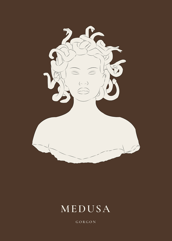 Medusa Wall Art Print | Greek Myth Gorgon Decor for Bold Statement Interiors