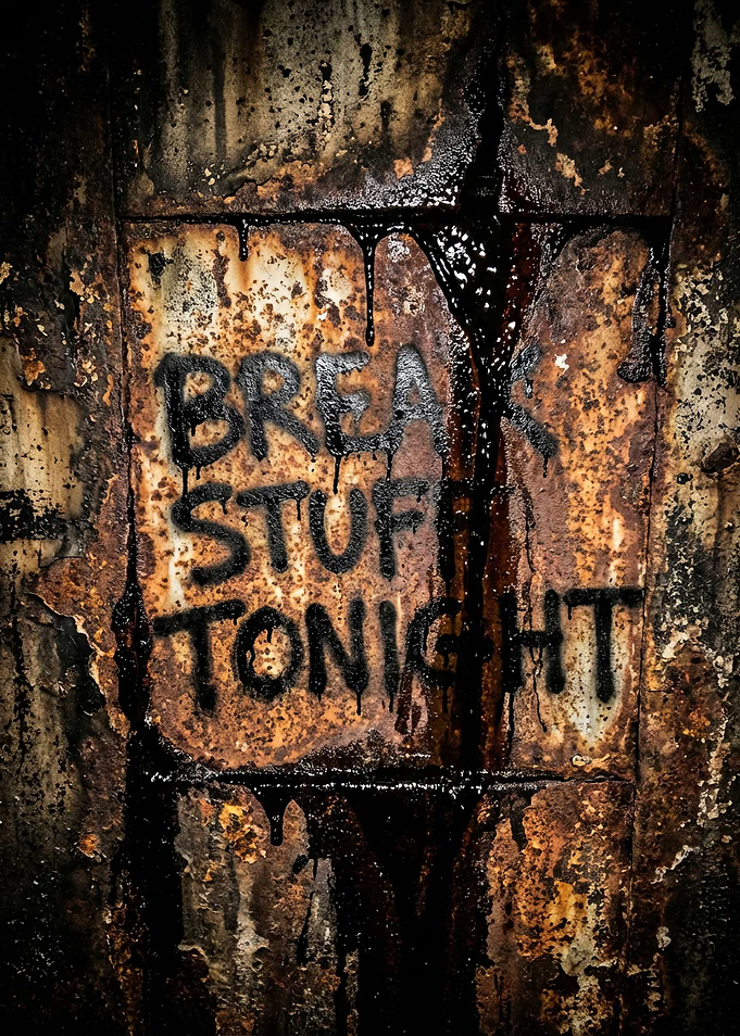 Graffiti on Rusty Metal