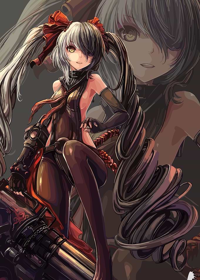 Anime Girl with Large Weapon