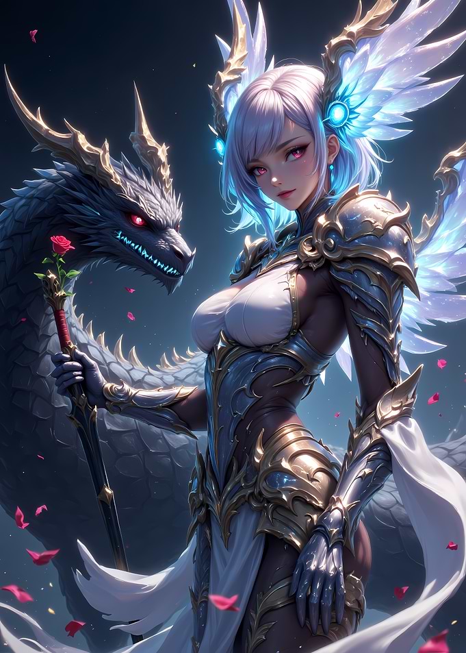 Dragon Tamer with Angelic Wings