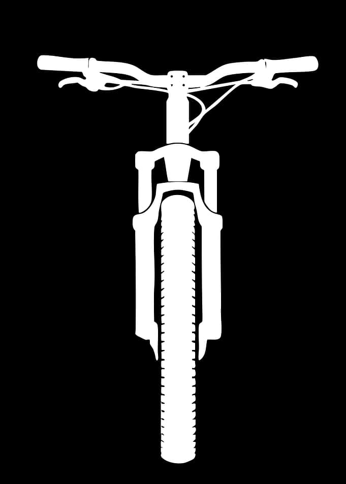 White Bicycle Front View Silhouette