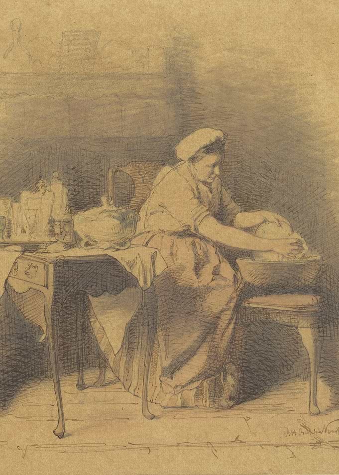 Woman washing clothes in a bowl