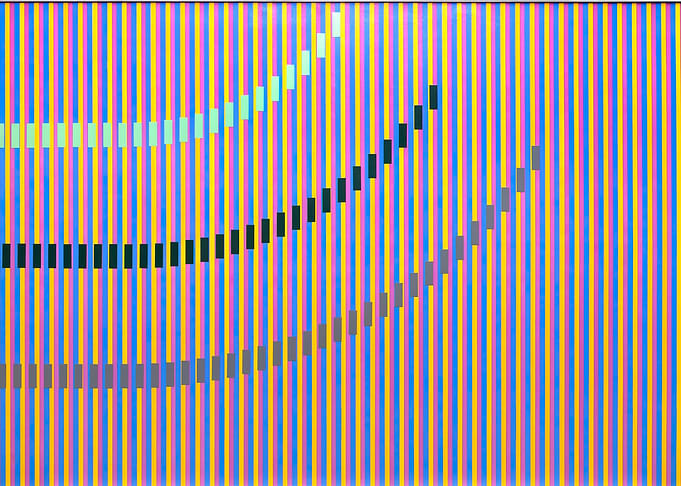 Abstract Geometric Pattern with Curved Lines, carlos cruz diez art