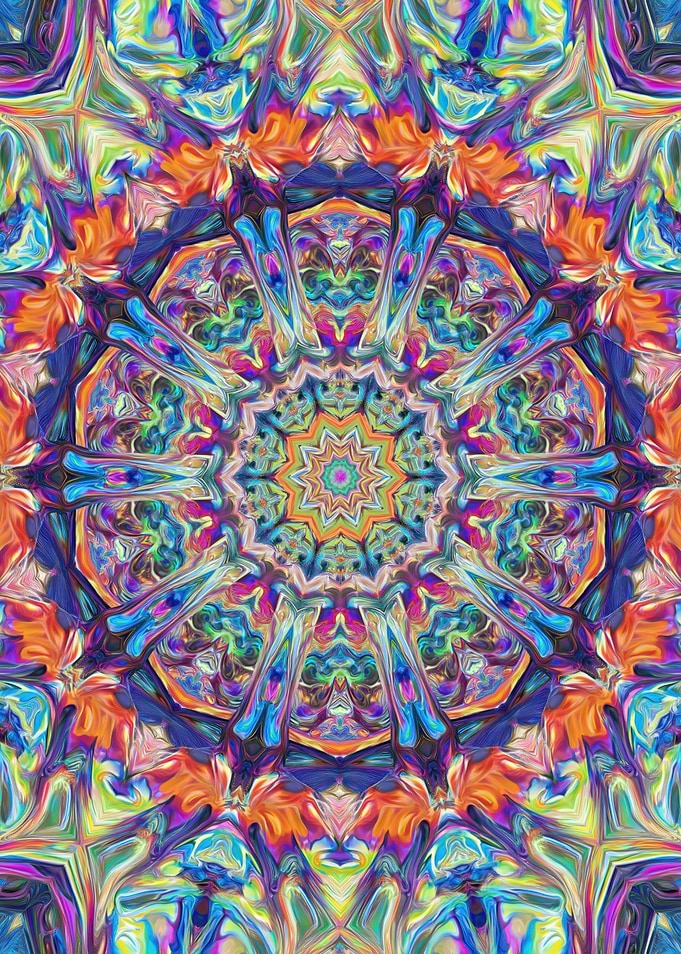 Vibrant Kaleidoscope Abstract Art