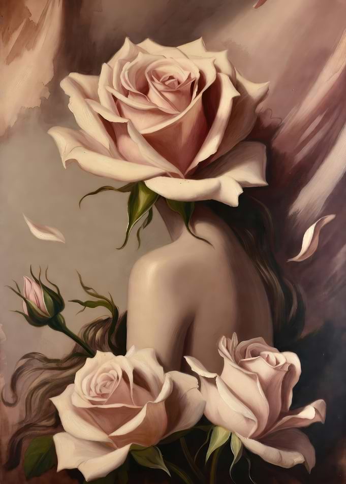 Woman with Rose Head
