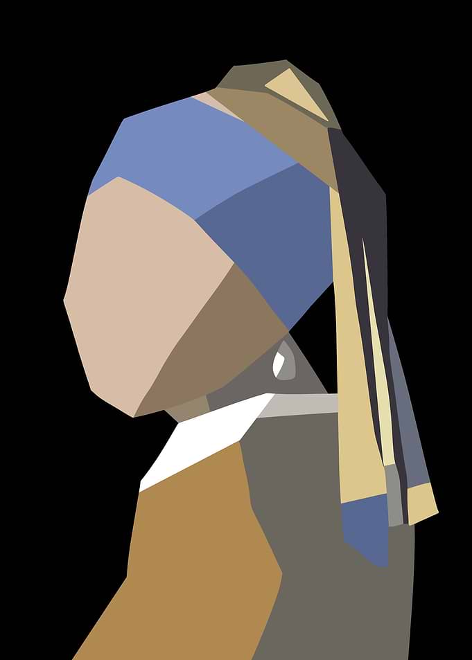 Geometric 'Girl with a Pearl Earring'