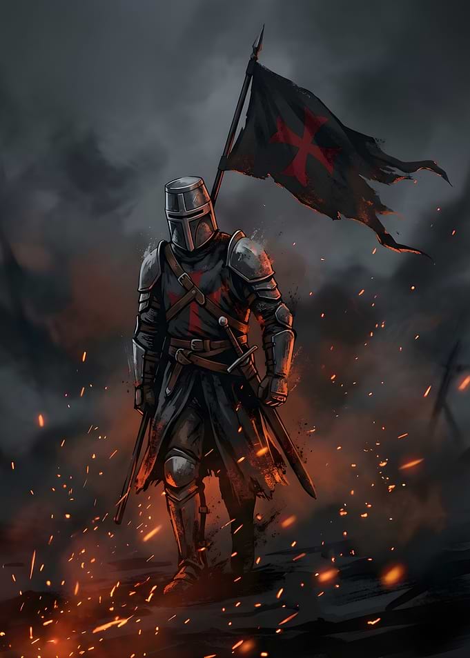Knight with Tattered Flag