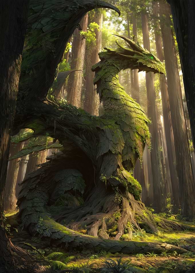 Mossy Dragon in Redwood Forest