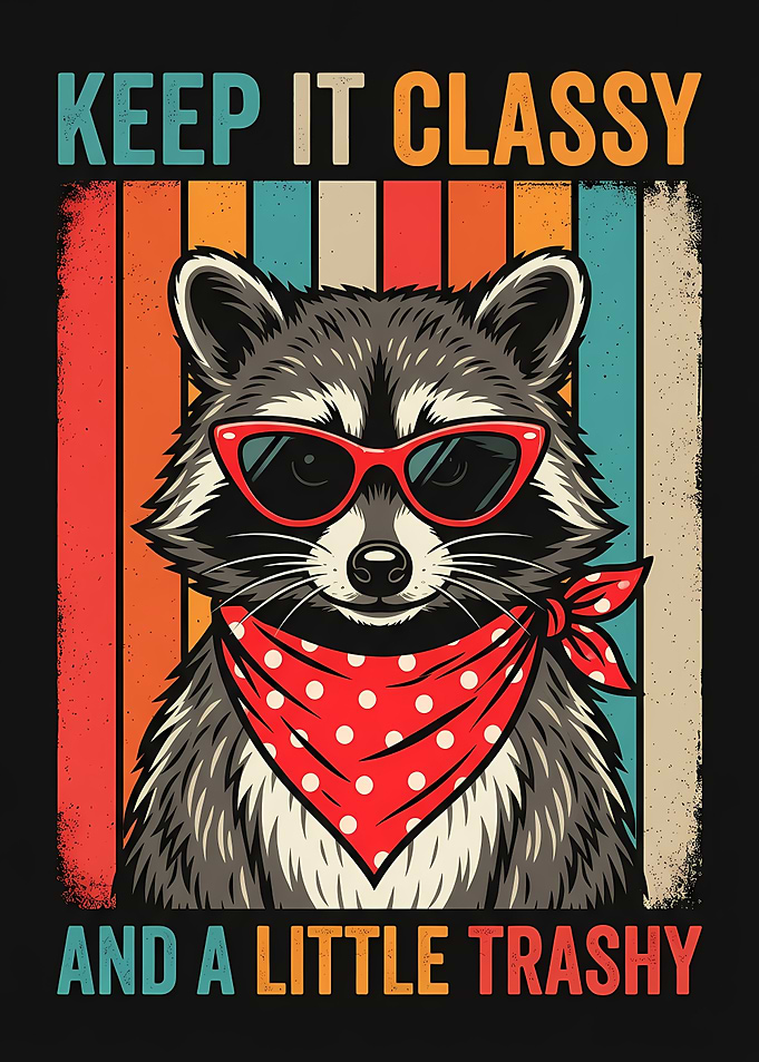Raccoon Keep It Classy And A Little Trashy