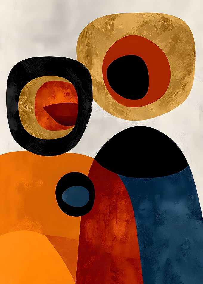 Abstract Geometric Shapes with Textured Finish