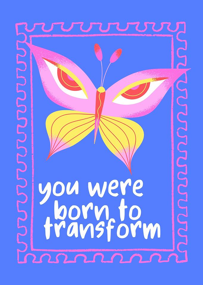 Butterfly with Eyes and Inspirational Text