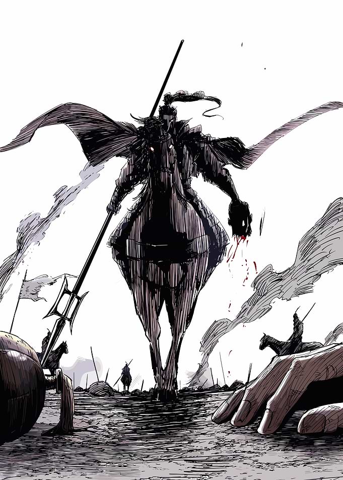 Dark Warrior on Horseback